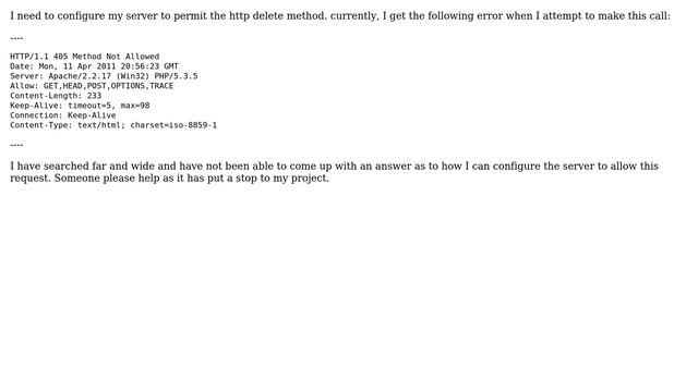 Enable HTTP DELETE requests on Apache server смотреть онлайн