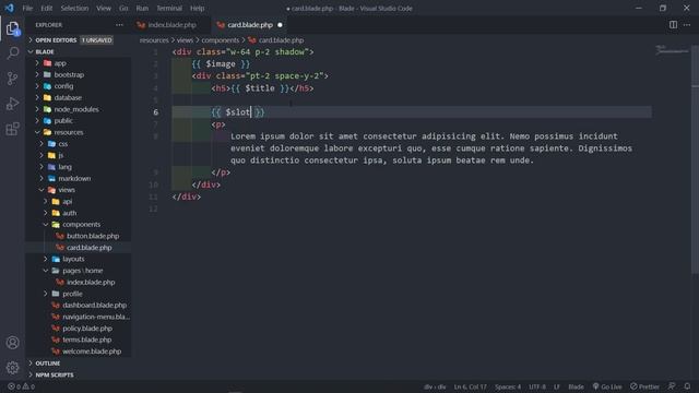 Slots | Laravel Blade Components смотреть онлайн