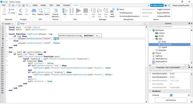 Scripting SetAttribute, GetAttribute, Delete Attribute (Roblox Studio Beginners Series) (B019)