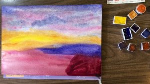 Fun Sky & a Pink Beach Watercolor- Paint Your Style Challenge