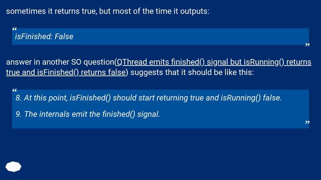 QThread.isFinished returns False in slot connected to finished() signal смотреть онлайн