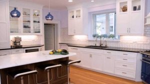 White Kitchen Cabinets With Marble Island