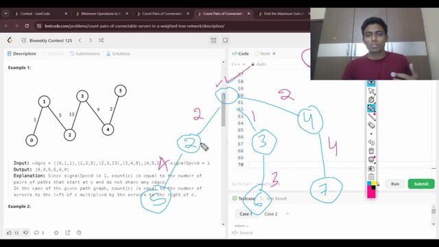 3067. Count Pairs of Connectable Servers in a Weighted Tree Network | Biweekly Contest 125