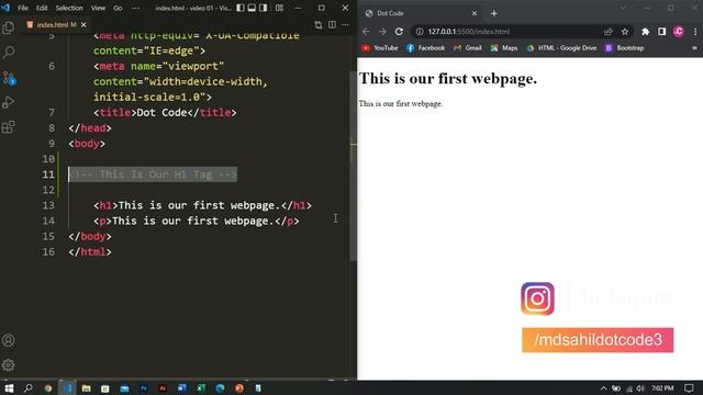 HTML For Beginners: html comment | With Vs code shortcut.
