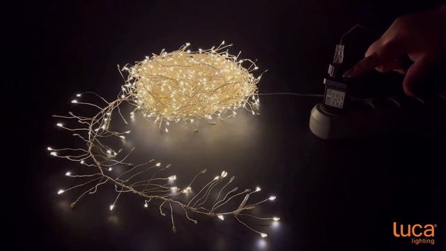 Luca Lighting - Гирлянда кластер на серебряном проводе, белый свет, 8 функций, таймер смотреть онлайн