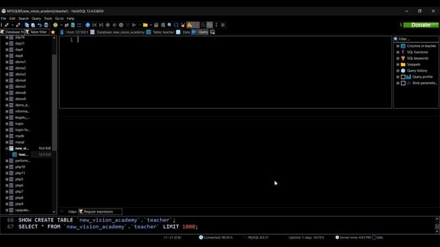 How To Create Database Using Heidi SQL & How To Add Data To Tables Using SQL Queries