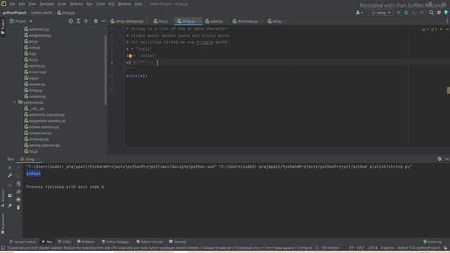 #12 How to use String DataTypes in Python for beginners in Hindi || Types of Datatypes  #Python