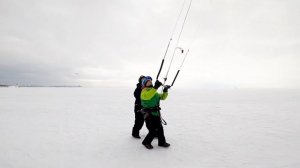 Зимний кайтинг. Обучение.