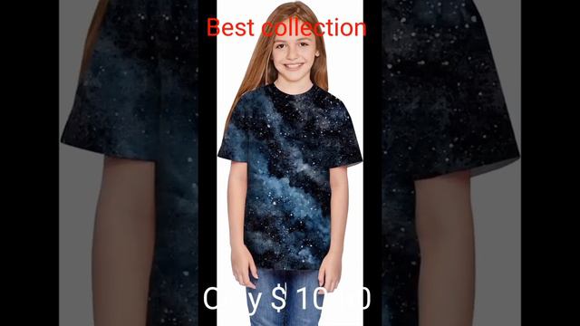 Teen Girls Boys T-Shirt Galaxy Casual Tops Print Children Kids Clothes Boys Tops Boys Undershirt