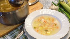 Суп из семги с рисом