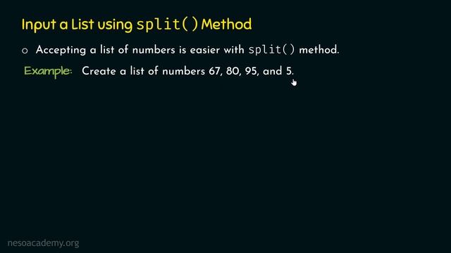 Input a List using split() Method in Python