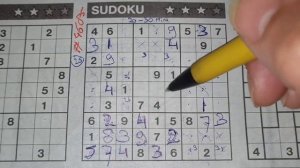 (#4685) Saturday. Three Stars Sudoku puzzle. Bonus Extra edition. 06-11-2022 Extra part 1 of 3