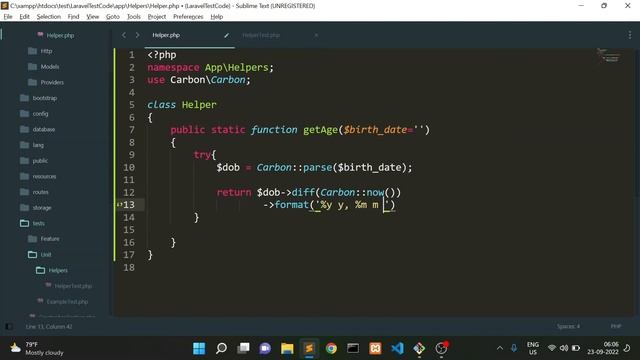 Laravel Unit Test For Custom Helper Class | Laravel Unit Test | [HINDI]