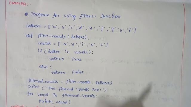 Python in Tamil/program for using filter() Function in Python Language