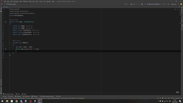 Основы Unity: Переменные и Основные Функции (урок 1)
