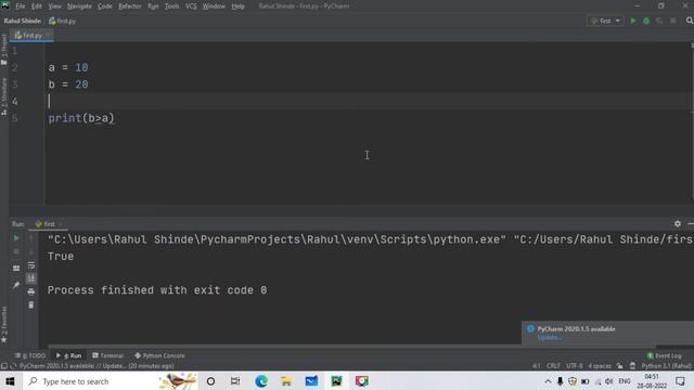Lecture 15 (Python) Python Operator | Relational Operators |