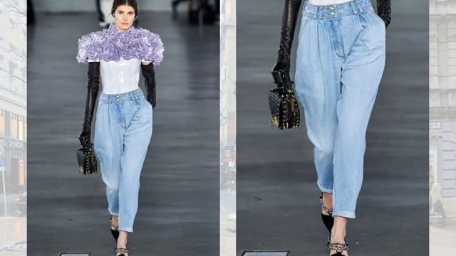 Джинсы Топ-15 трендов: комбинированный деним, широкие джинсы, слоучи на осень-зиму 2020-2021 смотреть онлайн