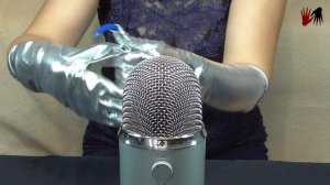 ASMR Silver gloves and microphone (scratching, tapping, relax)