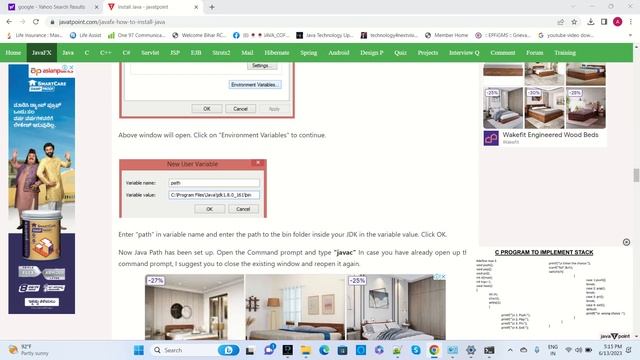Java Installation in windows step by step 2023