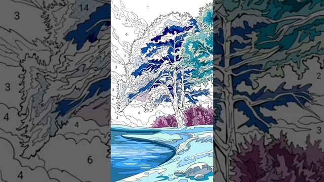 Coloring a Blue River and a Blue Tree in Winter смотреть онлайн