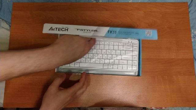 Клавиатура A4TECH Fstyler FK11, USB, белый [fk11 usb (white)], обзор, вскрытие упаковки
