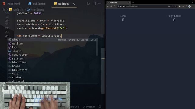 ASMR Programming - Snake Game With Javascript - No Talking