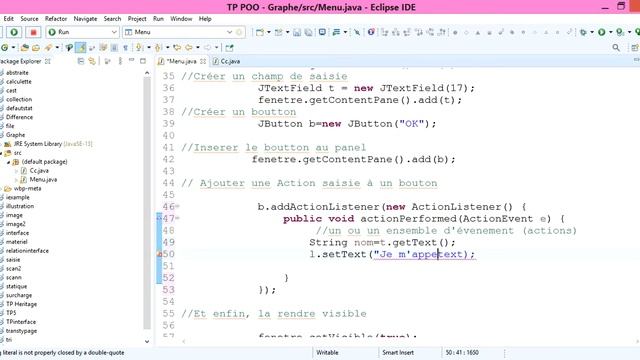 Interface Graphique en JAVA: Librairie Swing: un Bouton JButton et éventement associé : Partie 3 смотреть онлайн