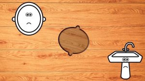 Wrong Wooden Slots with Crying Bathroom Items - Coloring for Kids