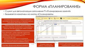 Планирование занятий. Раздел "Расписание"