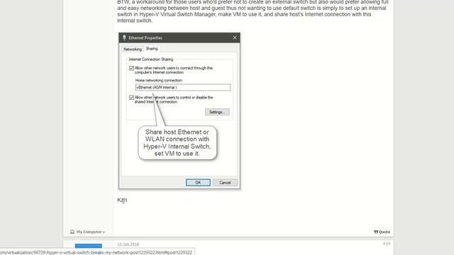 Hyper V Virtual Switch break internet connection on host OS Windows 11 смотреть онлайн