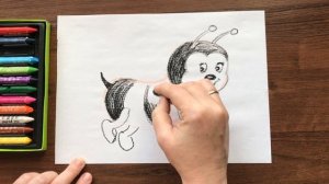 РИСУЕМ ПЧЕЛКУ ЖУ-ЖУ. ПРОСТЫЕ РИСУНКИ МАСЛЯНОЙ ПАСТЕЛЬЮ.