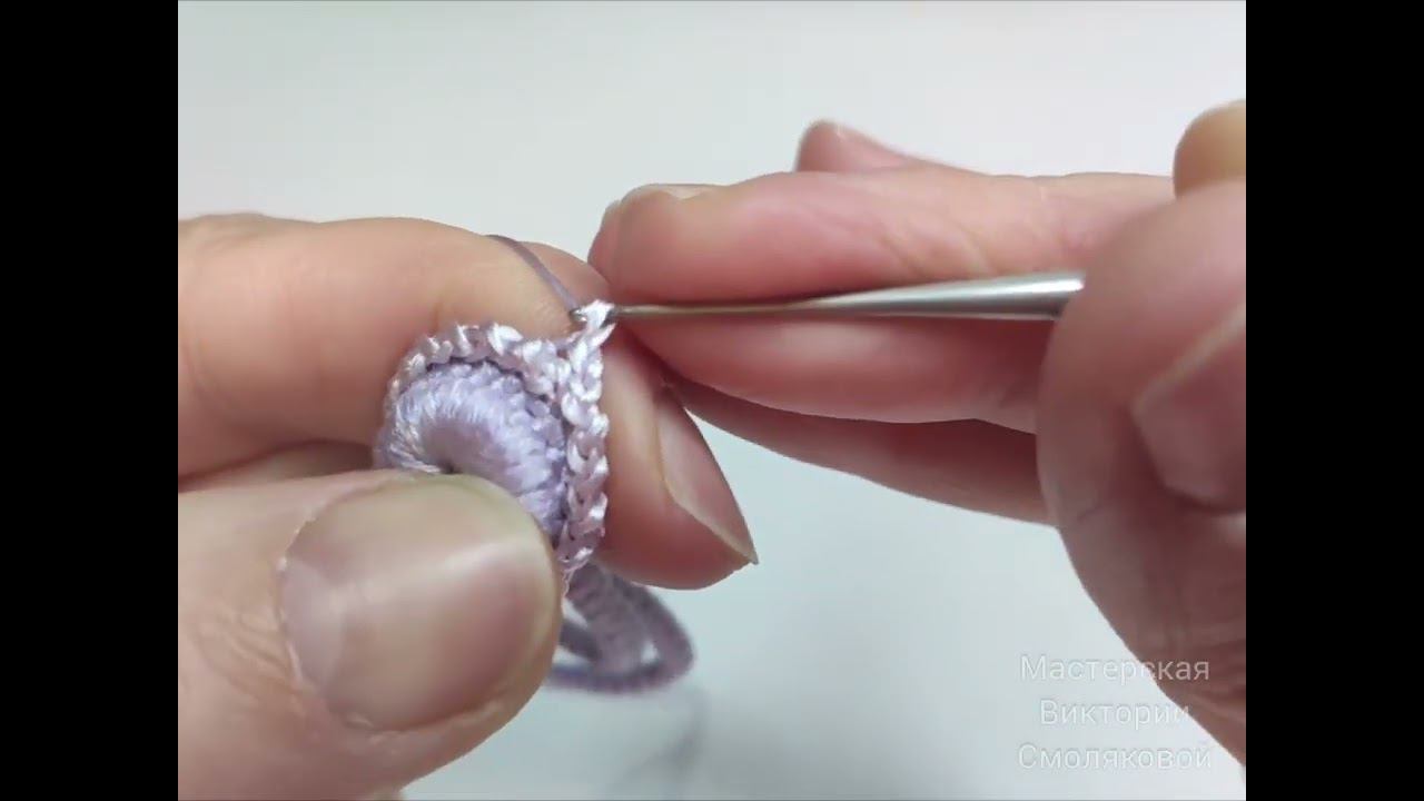 5 часть. Обвязка серединки цветка. МК Веточка лилии смотреть онлайн