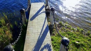 Футаж Причал, Пристань, Пирс. Красивый Речной Каменный Причал. Футажи для видеомонтажа. Видеофутажи