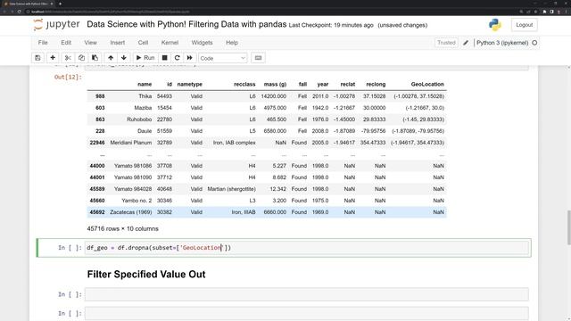 Data Science with Python! Filtering Data with pandas