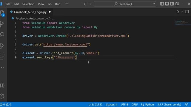 Facebook Automation using Python and Selenium | 10 line of Automation Code #python #pythonproject
