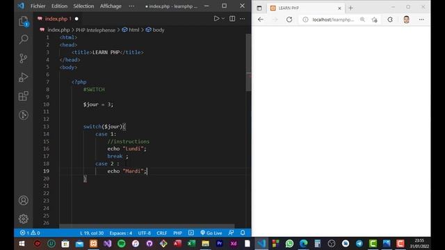 18 - COURS PHP 8 - DARIJA - SWITCH | تعلم لغة البرمجة بي إتش بي كاملة смотреть онлайн