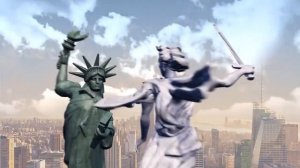 Родина-мать отрубает голову Статуе Свободы