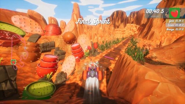 All-Star Fruit Racing: Time Attack Gold - Red Valley (Three Pistons) смотреть онлайн