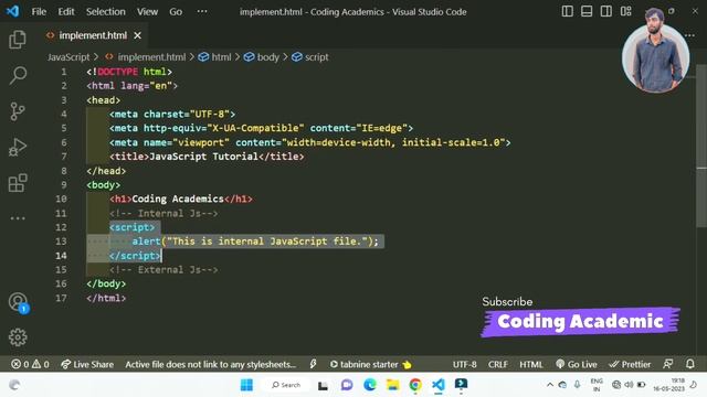 JavaScript Implementation | How to use JavaScript File in Html | JavaScript (Tutorial #2)