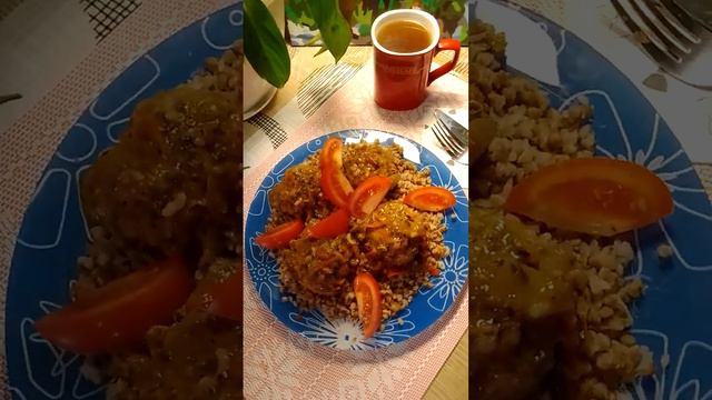 Meat hedgehogs with buckwheat