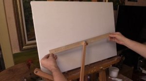 Отрисовка прямых линий на холсте.  Живопись маслом. Maulstick. Drawning straight lines on the canva