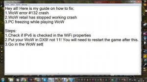 WoW Error #132 Crash and WoW freezing FIX! CHECK DESCRIPTION FOR FIX