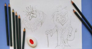 Рисунок карандашом "Два Короля".