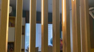 Рейки деревянные с подсветкой в детскую.