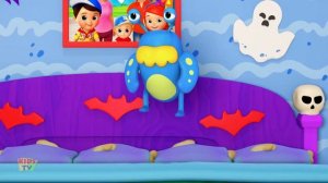 Five Little Monsters Jumping On The Bed | Halloween Scary Cartoon Videos for Kids | Spooky Rhymes