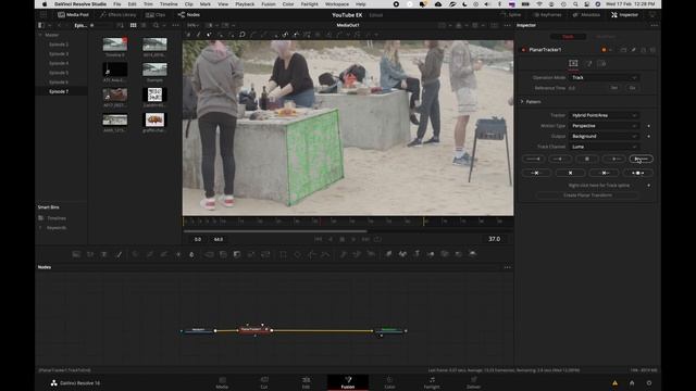 Трекинг и добавление изображения на плоскость в Davinci Resolve Fusion. Tracking And Compositing.