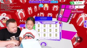 АНЯ УЧИТ ПАПУ ИГРАТЬ В ROBLOX/Летсплей Анютка малютка