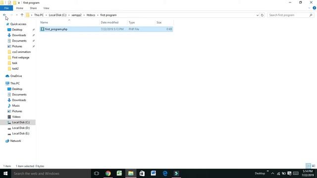 Run first PHP program on Xampp Local server