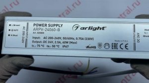 Блок питания ARPV-24060-B (24V, 2.5A, 60W) (ARL, IP67 Металл, 3 года) Арт.020005