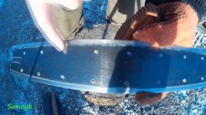 Простой нож из шины от бензопилы часть #1